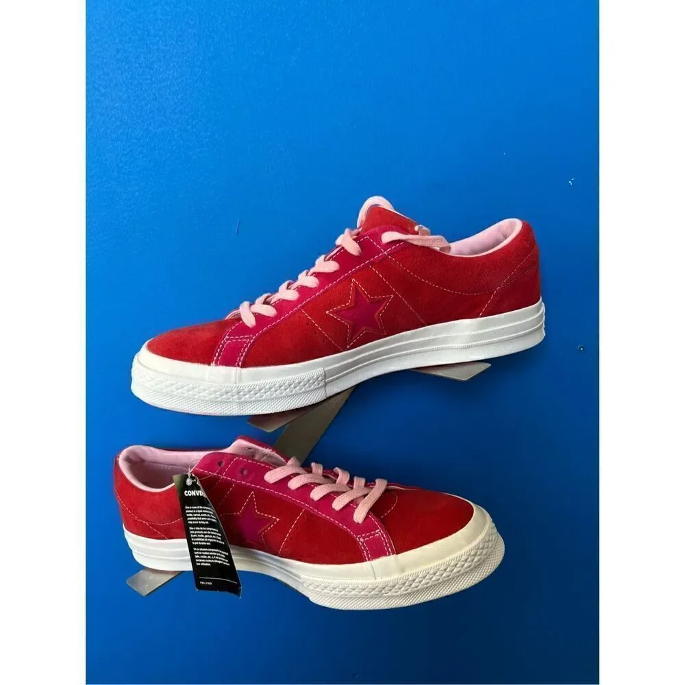Converse Chuck One Star Ox Enamel Red Pink Pop Suede Women’s 12 and  Men 10  US - Picture 3 of 6